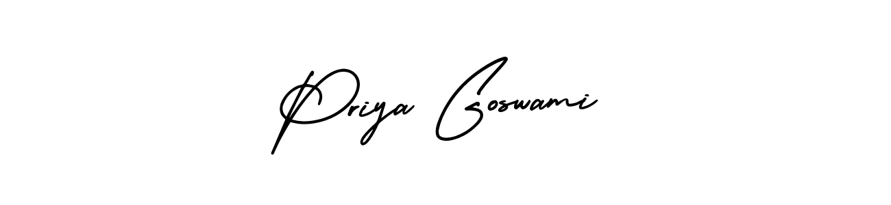 How to make Priya Goswami signature? AmerikaSignatureDemo-Regular is a professional autograph style. Create handwritten signature for Priya Goswami name. Priya Goswami signature style 3 images and pictures png