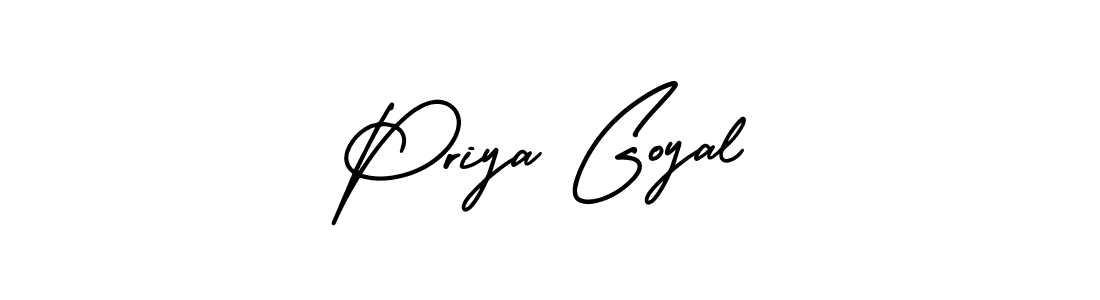 This is the best signature style for the Priya Goyal name. Also you like these signature font (AmerikaSignatureDemo-Regular). Mix name signature. Priya Goyal signature style 3 images and pictures png