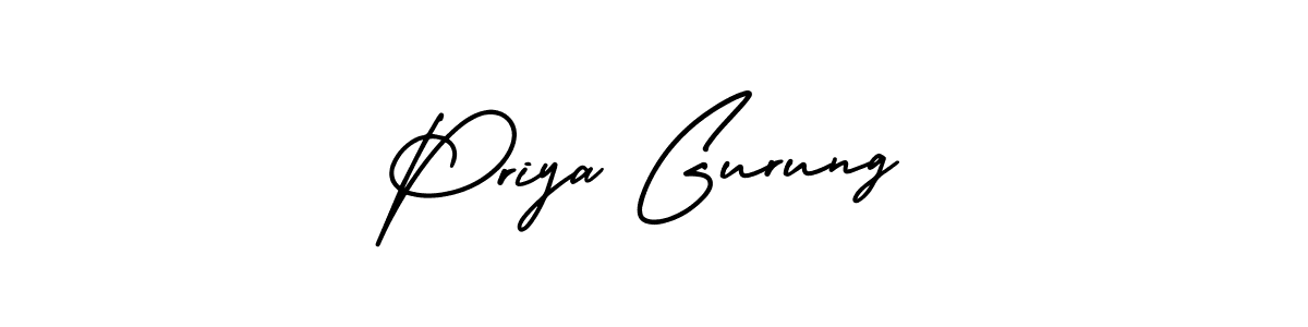 Make a beautiful signature design for name Priya Gurung. With this signature (AmerikaSignatureDemo-Regular) style, you can create a handwritten signature for free. Priya Gurung signature style 3 images and pictures png