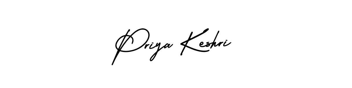 You should practise on your own different ways (AmerikaSignatureDemo-Regular) to write your name (Priya Keshri) in signature. don't let someone else do it for you. Priya Keshri signature style 3 images and pictures png