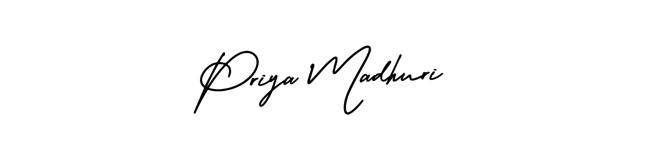 Use a signature maker to create a handwritten signature online. With this signature software, you can design (AmerikaSignatureDemo-Regular) your own signature for name Priya Madhuri. Priya Madhuri signature style 3 images and pictures png
