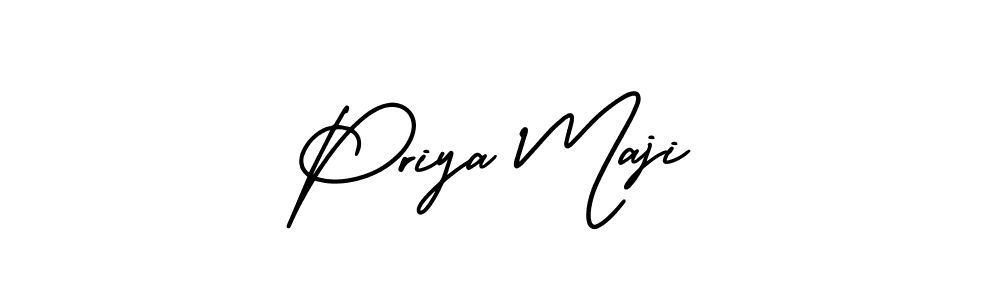 How to make Priya Maji name signature. Use AmerikaSignatureDemo-Regular style for creating short signs online. This is the latest handwritten sign. Priya Maji signature style 3 images and pictures png