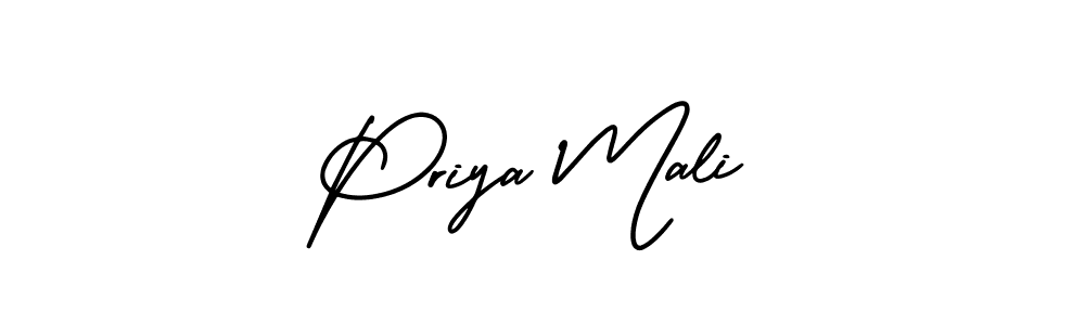 AmerikaSignatureDemo-Regular is a professional signature style that is perfect for those who want to add a touch of class to their signature. It is also a great choice for those who want to make their signature more unique. Get Priya Mali name to fancy signature for free. Priya Mali signature style 3 images and pictures png