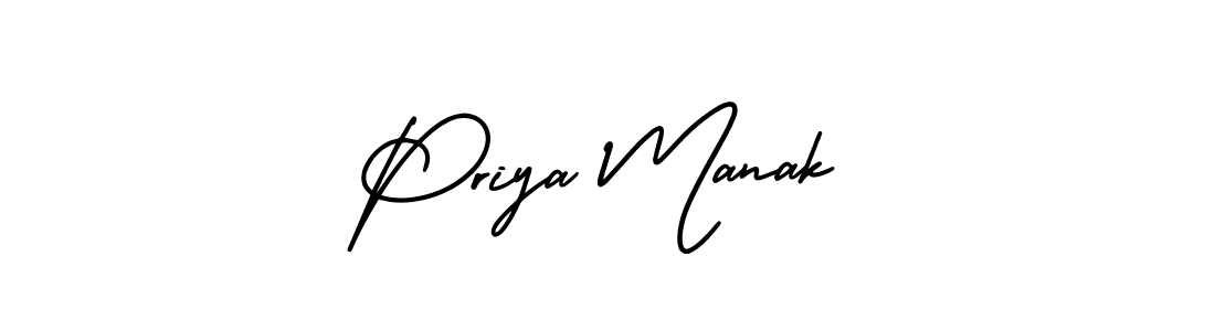 Create a beautiful signature design for name Priya Manak. With this signature (AmerikaSignatureDemo-Regular) fonts, you can make a handwritten signature for free. Priya Manak signature style 3 images and pictures png