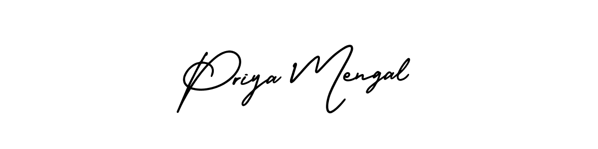 Similarly AmerikaSignatureDemo-Regular is the best handwritten signature design. Signature creator online .You can use it as an online autograph creator for name Priya Mengal. Priya Mengal signature style 3 images and pictures png