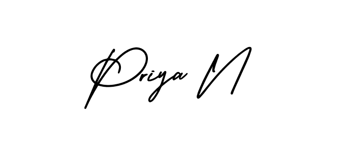 Make a beautiful signature design for name Priya N. Use this online signature maker to create a handwritten signature for free. Priya N signature style 3 images and pictures png