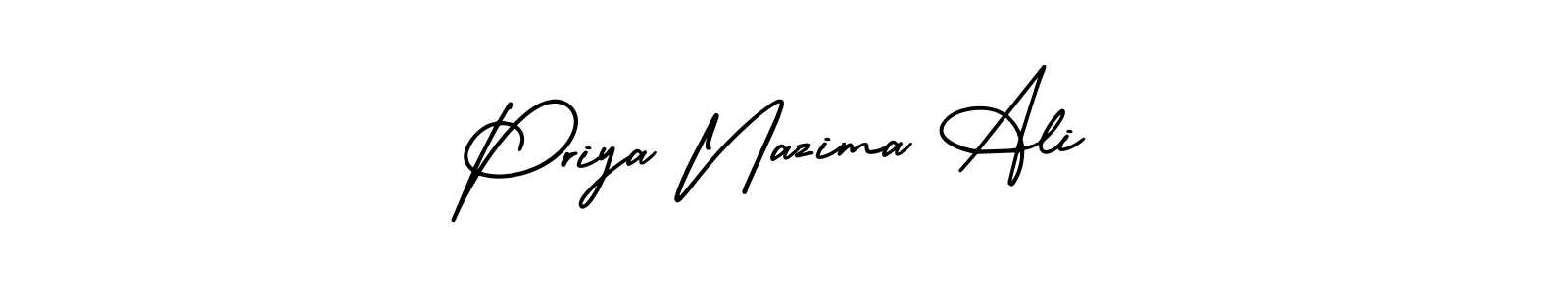 if you are searching for the best signature style for your name Priya Nazima Ali. so please give up your signature search. here we have designed multiple signature styles  using AmerikaSignatureDemo-Regular. Priya Nazima Ali signature style 3 images and pictures png