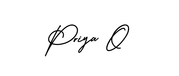 Use a signature maker to create a handwritten signature online. With this signature software, you can design (AmerikaSignatureDemo-Regular) your own signature for name Priya O. Priya O signature style 3 images and pictures png