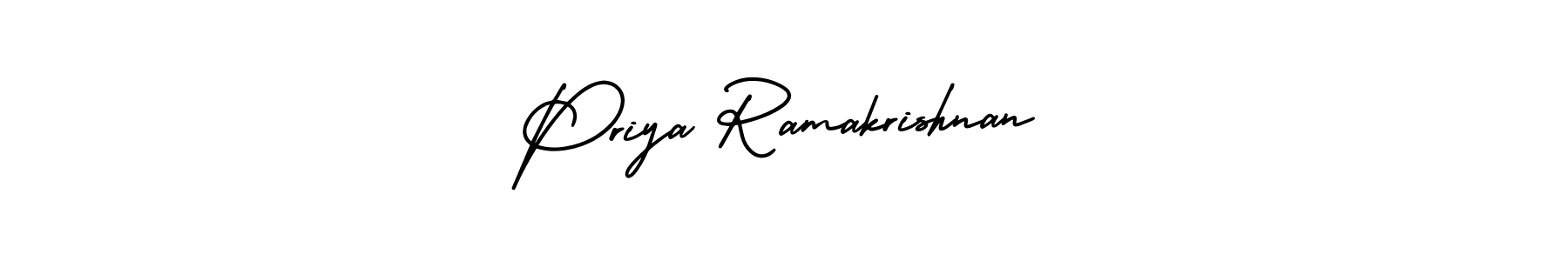 The best way (AmerikaSignatureDemo-Regular) to make a short signature is to pick only two or three words in your name. The name Priya Ramakrishnan include a total of six letters. For converting this name. Priya Ramakrishnan signature style 3 images and pictures png