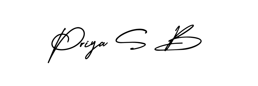 Make a beautiful signature design for name Priya S B. With this signature (AmerikaSignatureDemo-Regular) style, you can create a handwritten signature for free. Priya S B signature style 3 images and pictures png
