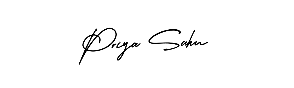 The best way (AmerikaSignatureDemo-Regular) to make a short signature is to pick only two or three words in your name. The name Priya Sahu include a total of six letters. For converting this name. Priya Sahu signature style 3 images and pictures png