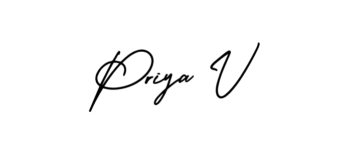 How to Draw Priya V signature style? AmerikaSignatureDemo-Regular is a latest design signature styles for name Priya V. Priya V signature style 3 images and pictures png