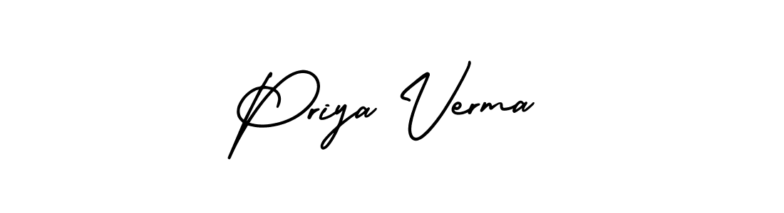 The best way (AmerikaSignatureDemo-Regular) to make a short signature is to pick only two or three words in your name. The name Priya Verma include a total of six letters. For converting this name. Priya Verma signature style 3 images and pictures png