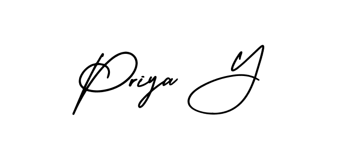 Best and Professional Signature Style for Priya Y. AmerikaSignatureDemo-Regular Best Signature Style Collection. Priya Y signature style 3 images and pictures png
