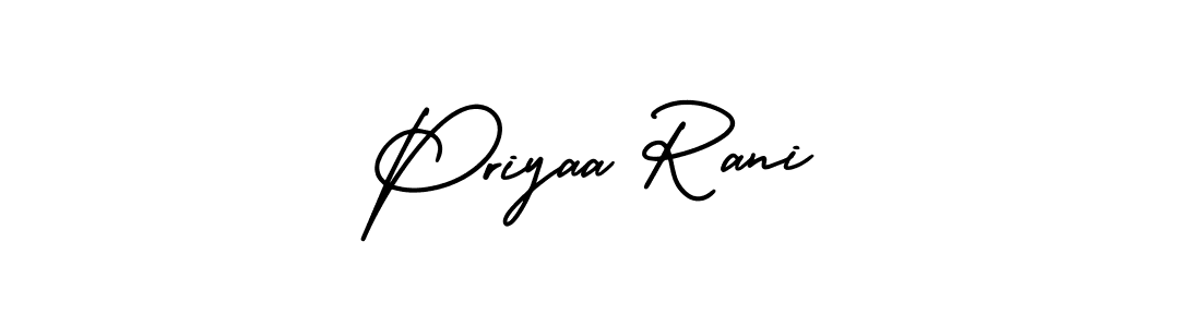 if you are searching for the best signature style for your name Priyaa Rani. so please give up your signature search. here we have designed multiple signature styles  using AmerikaSignatureDemo-Regular. Priyaa Rani signature style 3 images and pictures png