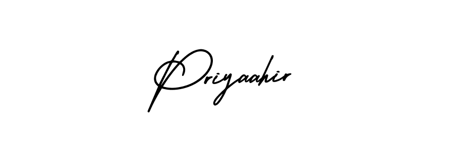 How to make Priyaahir signature? AmerikaSignatureDemo-Regular is a professional autograph style. Create handwritten signature for Priyaahir name. Priyaahir signature style 3 images and pictures png