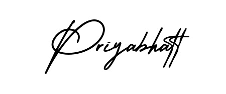 Create a personalized artistic stamp with Priyabhatt in AmerikaSignatureDemo-Regular font. Perfect for visual artists, designers, and influencers. Priyabhatt signature style 3 images and pictures png