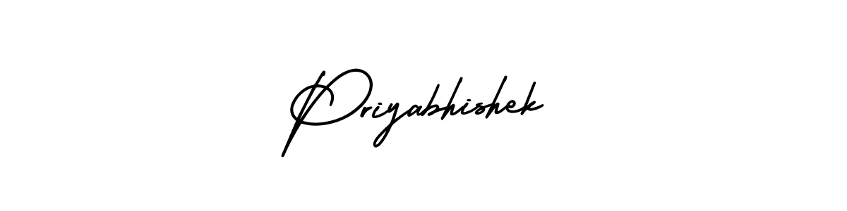 The best way (AmerikaSignatureDemo-Regular) to make a short signature is to pick only two or three words in your name. The name Priyabhishek include a total of six letters. For converting this name. Priyabhishek signature style 3 images and pictures png