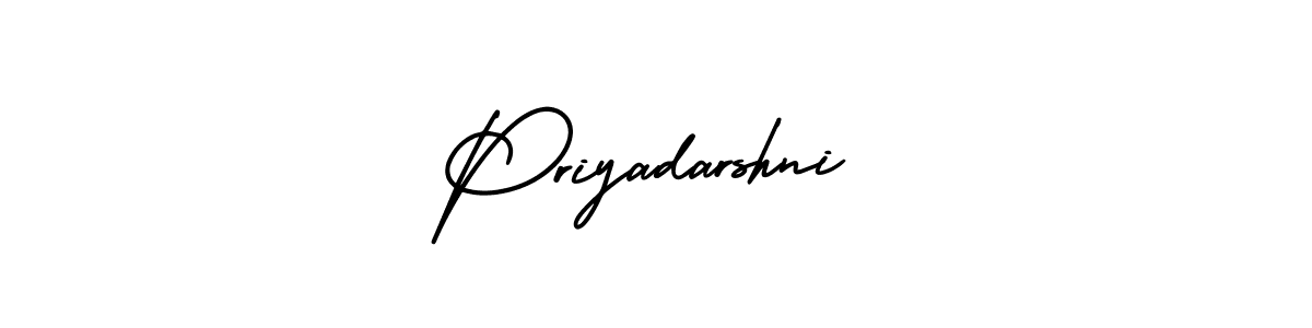 How to make Priyadarshni name signature. Use AmerikaSignatureDemo-Regular style for creating short signs online. This is the latest handwritten sign. Priyadarshni signature style 3 images and pictures png