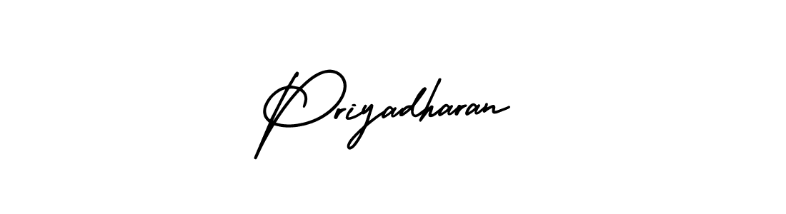 How to make Priyadharan name signature. Use AmerikaSignatureDemo-Regular style for creating short signs online. This is the latest handwritten sign. Priyadharan signature style 3 images and pictures png