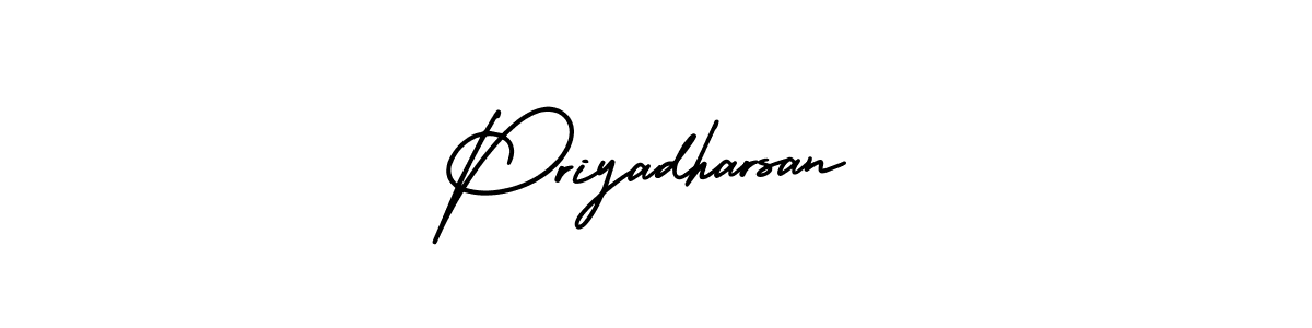 The best way (AmerikaSignatureDemo-Regular) to make a short signature is to pick only two or three words in your name. The name Priyadharsan include a total of six letters. For converting this name. Priyadharsan signature style 3 images and pictures png