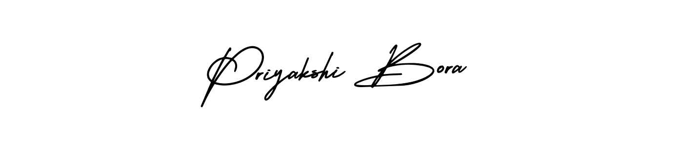 Priyakshi Bora stylish signature style. Best Handwritten Sign (AmerikaSignatureDemo-Regular) for my name. Handwritten Signature Collection Ideas for my name Priyakshi Bora. Priyakshi Bora signature style 3 images and pictures png