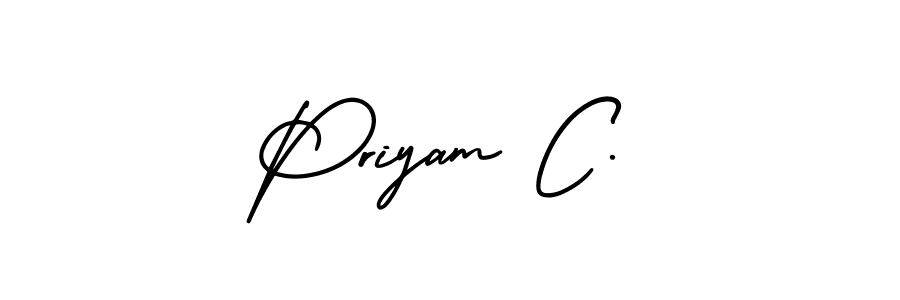 How to make Priyam C. name signature. Use AmerikaSignatureDemo-Regular style for creating short signs online. This is the latest handwritten sign. Priyam C. signature style 3 images and pictures png