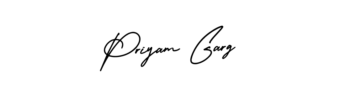 Create a beautiful signature design for name Priyam Garg. With this signature (AmerikaSignatureDemo-Regular) fonts, you can make a handwritten signature for free. Priyam Garg signature style 3 images and pictures png