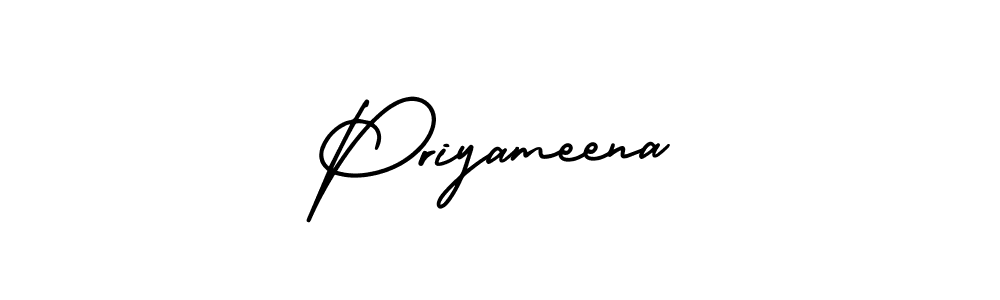 Design your own signature with our free online signature maker. With this signature software, you can create a handwritten (AmerikaSignatureDemo-Regular) signature for name Priyameena. Priyameena signature style 3 images and pictures png