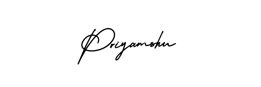 You should practise on your own different ways (AmerikaSignatureDemo-Regular) to write your name (Priyamshu) in signature. don't let someone else do it for you. Priyamshu signature style 3 images and pictures png