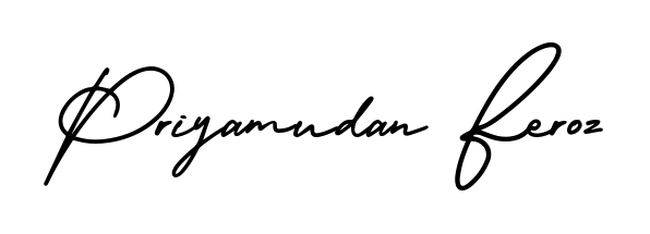 Get inspired by this graceful AmerikaSignatureDemo-Regular signature style for name Priyamudan Feroz. Smooth loops and balanced proportions for everyday use. Priyamudan Feroz signature style 3 images and pictures png