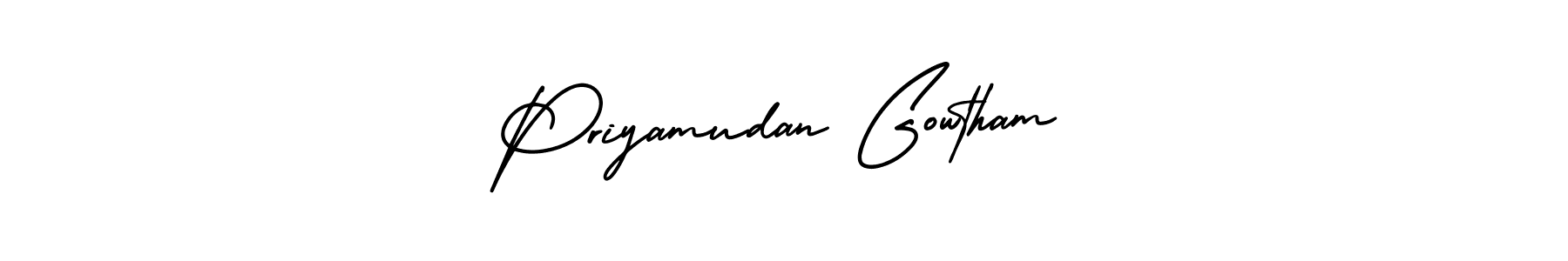 Design your own signature with our free online signature maker. With this signature software, you can create a handwritten (AmerikaSignatureDemo-Regular) signature for name Priyamudan Gowtham. Priyamudan Gowtham signature style 3 images and pictures png