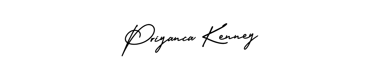 You should practise on your own different ways (AmerikaSignatureDemo-Regular) to write your name (Priyanca Kenney) in signature. don't let someone else do it for you. Priyanca Kenney signature style 3 images and pictures png