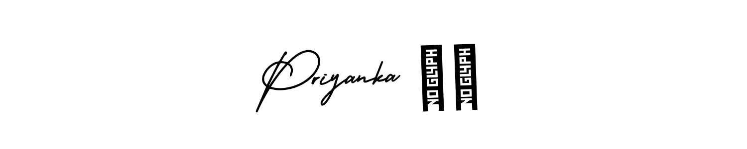 Make a beautiful signature design for name Priyanka ❤️. With this signature (AmerikaSignatureDemo-Regular) style, you can create a handwritten signature for free. Priyanka ❤️ signature style 3 images and pictures png