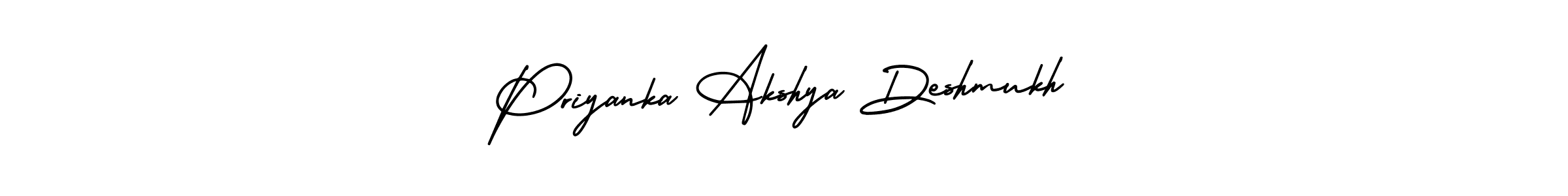 Make a short Priyanka Akshya Deshmukh signature style. Manage your documents anywhere anytime using AmerikaSignatureDemo-Regular. Create and add eSignatures, submit forms, share and send files easily. Priyanka Akshya Deshmukh signature style 3 images and pictures png
