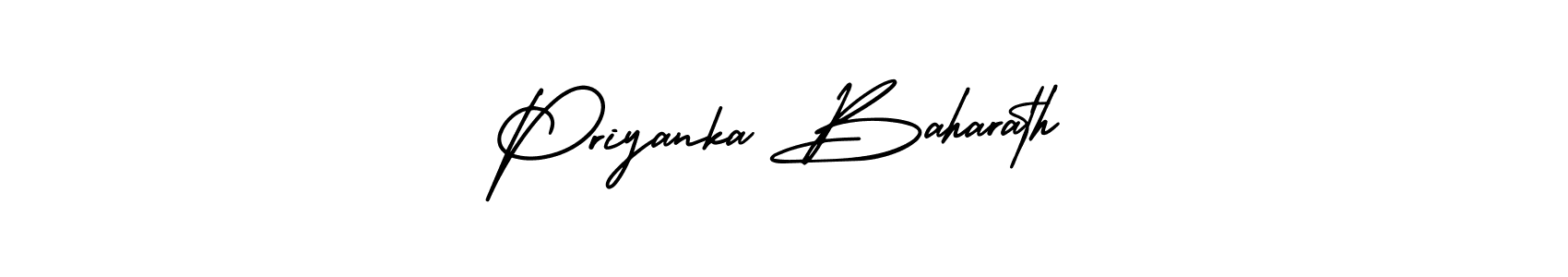 How to make Priyanka Baharath name signature. Use AmerikaSignatureDemo-Regular style for creating short signs online. This is the latest handwritten sign. Priyanka Baharath signature style 3 images and pictures png
