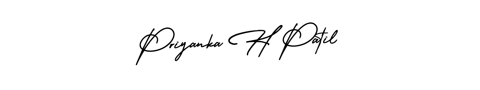 The best way (AmerikaSignatureDemo-Regular) to make a short signature is to pick only two or three words in your name. The name Priyanka H Patil include a total of six letters. For converting this name. Priyanka H Patil signature style 3 images and pictures png