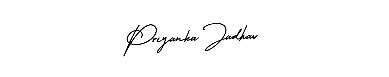 How to make Priyanka Jadhav signature? AmerikaSignatureDemo-Regular is a professional autograph style. Create handwritten signature for Priyanka Jadhav name. Priyanka Jadhav signature style 3 images and pictures png