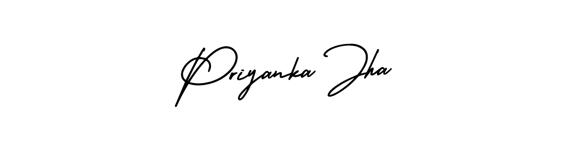 The best way (AmerikaSignatureDemo-Regular) to make a short signature is to pick only two or three words in your name. The name Priyanka Jha include a total of six letters. For converting this name. Priyanka Jha signature style 3 images and pictures png