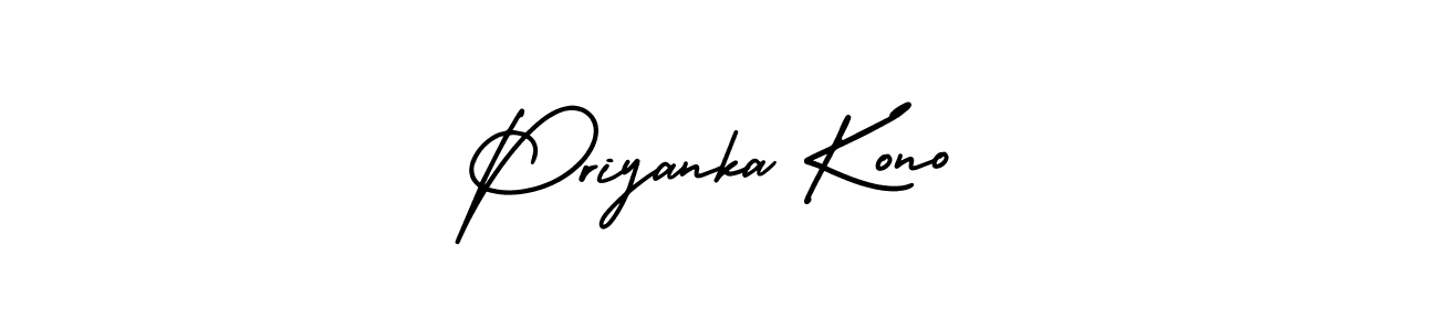 The best way (AmerikaSignatureDemo-Regular) to make a short signature is to pick only two or three words in your name. The name Priyanka Kono include a total of six letters. For converting this name. Priyanka Kono signature style 3 images and pictures png