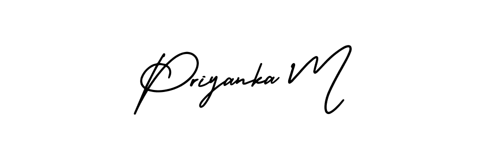 Make a beautiful signature design for name Priyanka M. Use this online signature maker to create a handwritten signature for free. Priyanka M signature style 3 images and pictures png