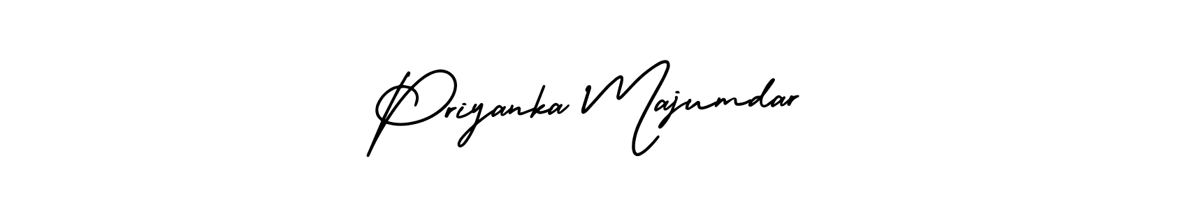 You should practise on your own different ways (AmerikaSignatureDemo-Regular) to write your name (Priyanka Majumdar) in signature. don't let someone else do it for you. Priyanka Majumdar signature style 3 images and pictures png