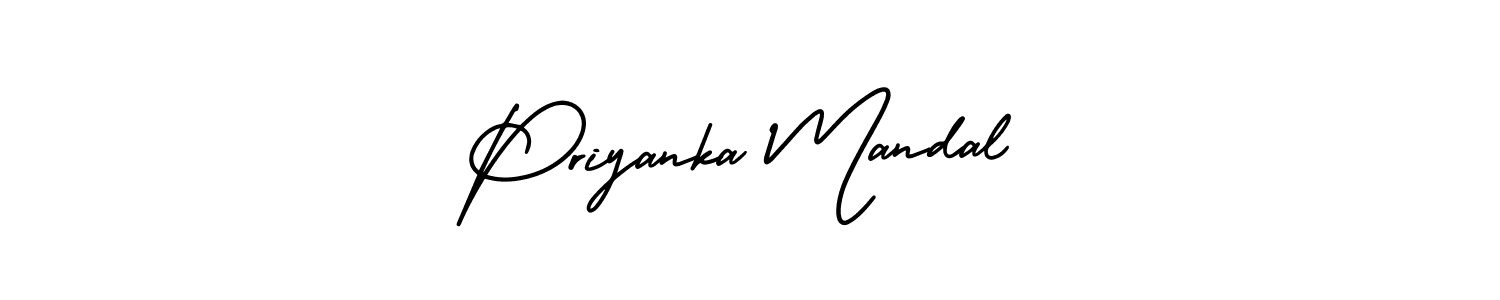 How to make Priyanka Mandal name signature. Use AmerikaSignatureDemo-Regular style for creating short signs online. This is the latest handwritten sign. Priyanka Mandal signature style 3 images and pictures png