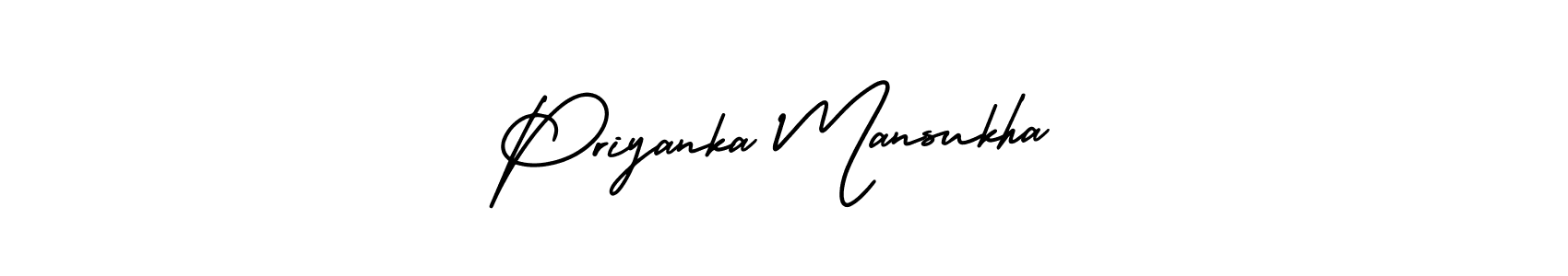 It looks lik you need a new signature style for name Priyanka Mansukha. Design unique handwritten (AmerikaSignatureDemo-Regular) signature with our free signature maker in just a few clicks. Priyanka Mansukha signature style 3 images and pictures png