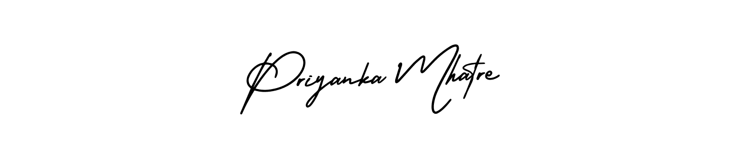 Priyanka Mhatre stylish signature style. Best Handwritten Sign (AmerikaSignatureDemo-Regular) for my name. Handwritten Signature Collection Ideas for my name Priyanka Mhatre. Priyanka Mhatre signature style 3 images and pictures png