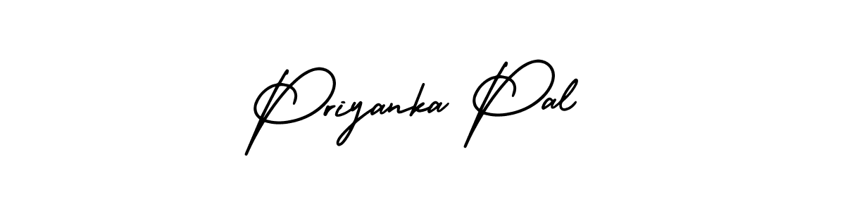 The best way (AmerikaSignatureDemo-Regular) to make a short signature is to pick only two or three words in your name. The name Priyanka Pal include a total of six letters. For converting this name. Priyanka Pal signature style 3 images and pictures png