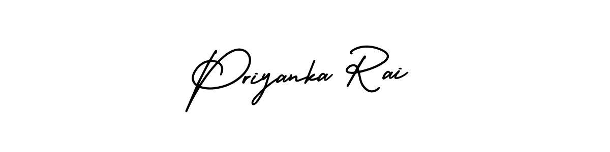 The best way (AmerikaSignatureDemo-Regular) to make a short signature is to pick only two or three words in your name. The name Priyanka Rai include a total of six letters. For converting this name. Priyanka Rai signature style 3 images and pictures png