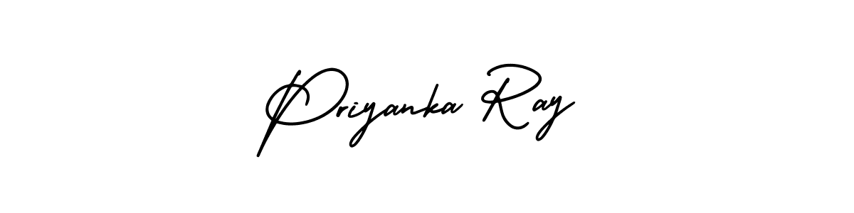 The best way (AmerikaSignatureDemo-Regular) to make a short signature is to pick only two or three words in your name. The name Priyanka Ray include a total of six letters. For converting this name. Priyanka Ray signature style 3 images and pictures png