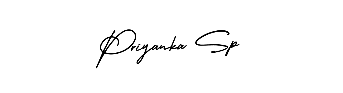 How to make Priyanka Sp signature? AmerikaSignatureDemo-Regular is a professional autograph style. Create handwritten signature for Priyanka Sp name. Priyanka Sp signature style 3 images and pictures png
