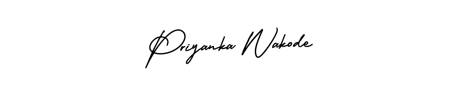 How to Draw Priyanka Wakode signature style? AmerikaSignatureDemo-Regular is a latest design signature styles for name Priyanka Wakode. Priyanka Wakode signature style 3 images and pictures png